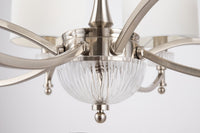 Lampadario Neoclassic in Metallo e Vetro Alicante Nickel