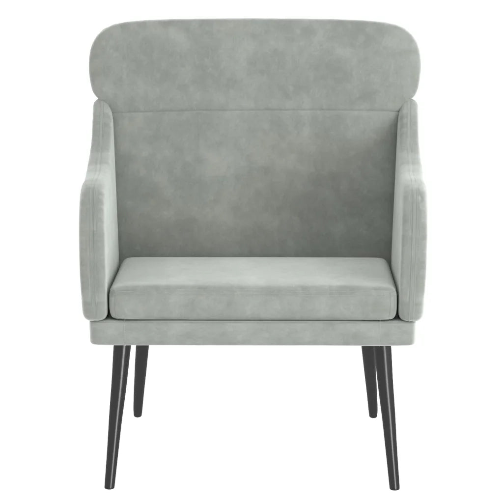 Poltrona Grigio Chiaro 63x76x80 cm Velluto 351436