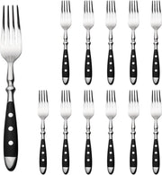 Set di forchette per tart - 12 pezzi - nero - acciaio inox