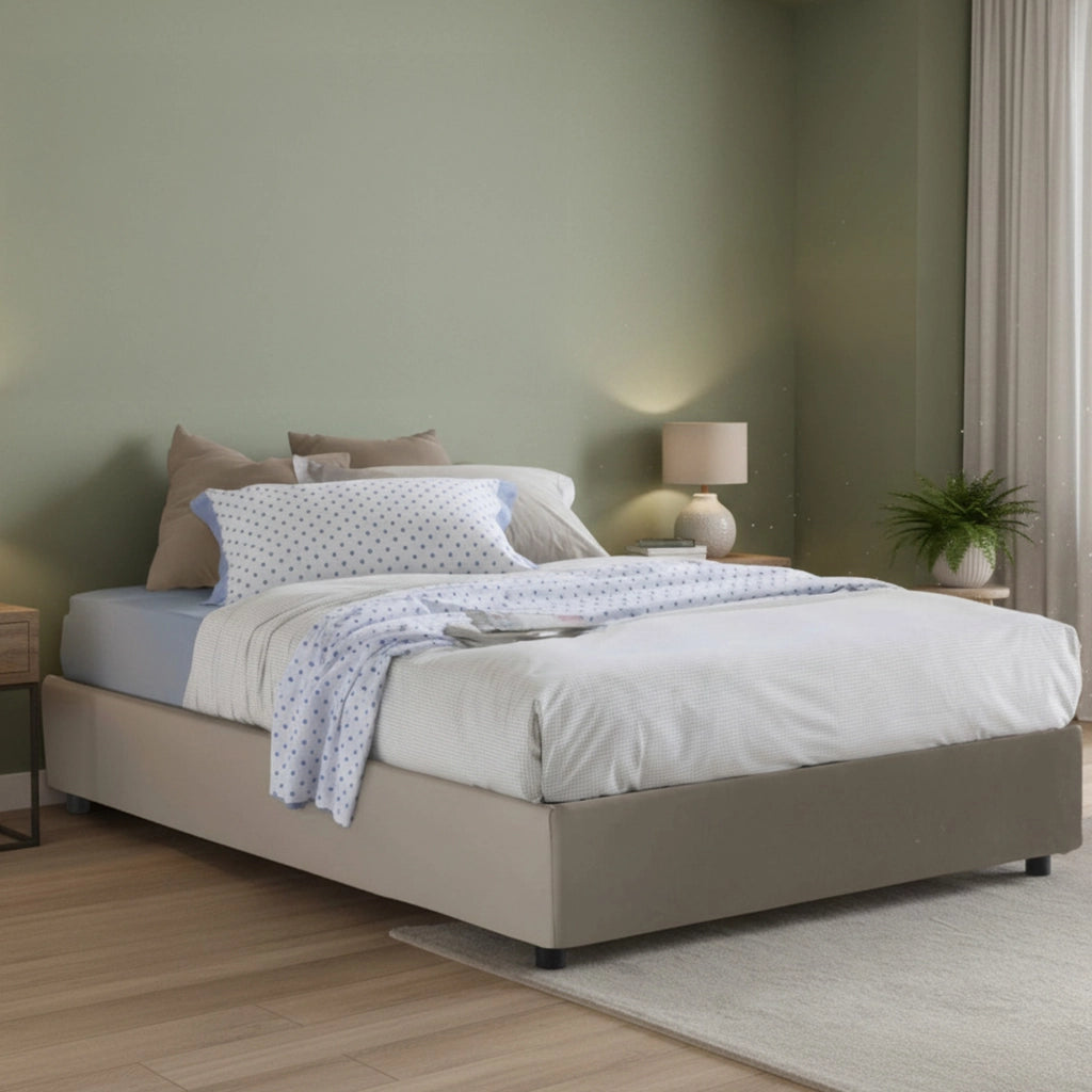 Letto Matrimoniale Abbas, Letto Matrimoniale Contenitore Made in Italy, Grigio