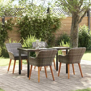 Set da Pranzo per Giardino con cuscino 5 pcs Grigio polyrattan 3261686