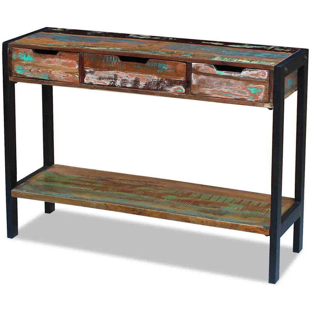 Credenza con 3 Cassetti in Legno Massello Anticato cod mxl 12224