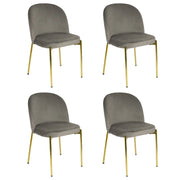 Sedia in Velluto con Gambe Oro Chiara Sedie in Metallo Dorato Poltroncina con Seduta Imbott 4 SEDIE CHIARA TORTORA / ORO