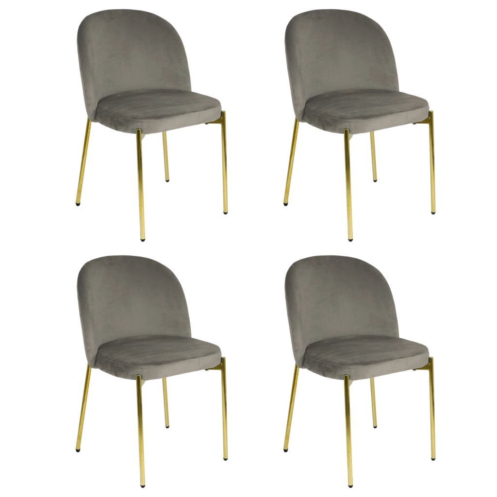 Sedia in Velluto con Gambe Oro Chiara Sedie in Metallo Dorato Poltroncina con Seduta Imbott 4 SEDIE CHIARA TORTORA / ORO