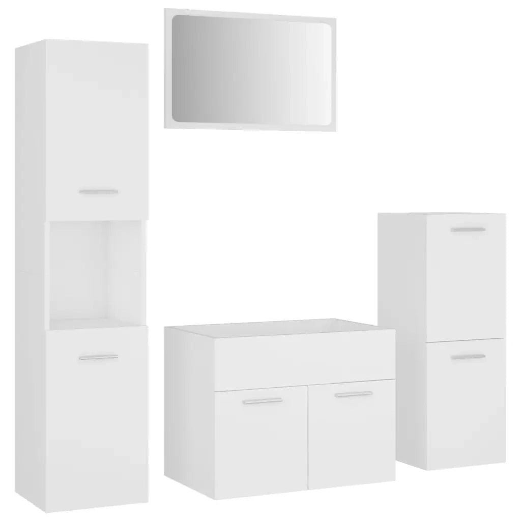 Set Mobili da Bagno | Armadio da bagno Bianco in Truciolato