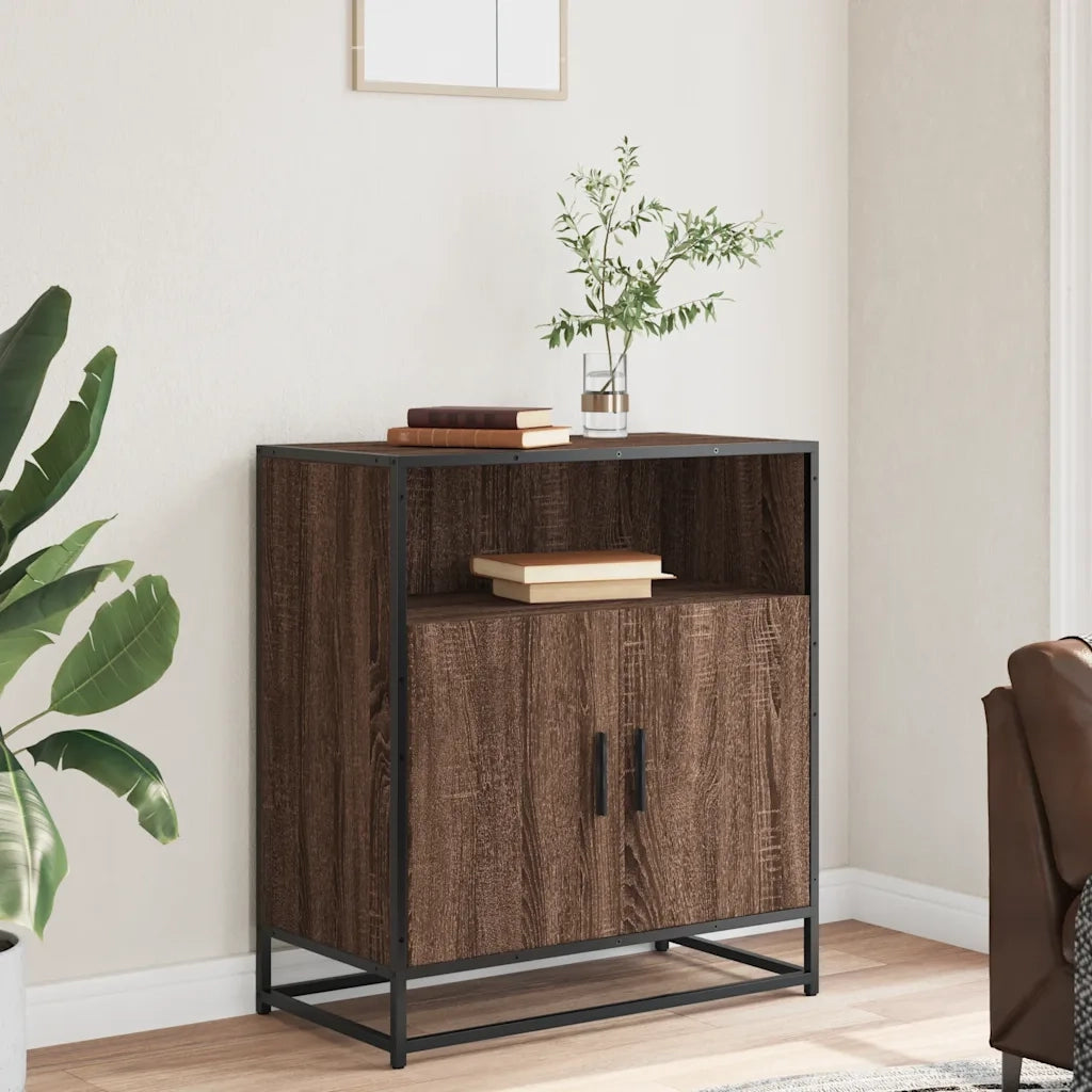 Credenza Rovere Marrone 68x35x76 cm in Legno Multistrato 849003