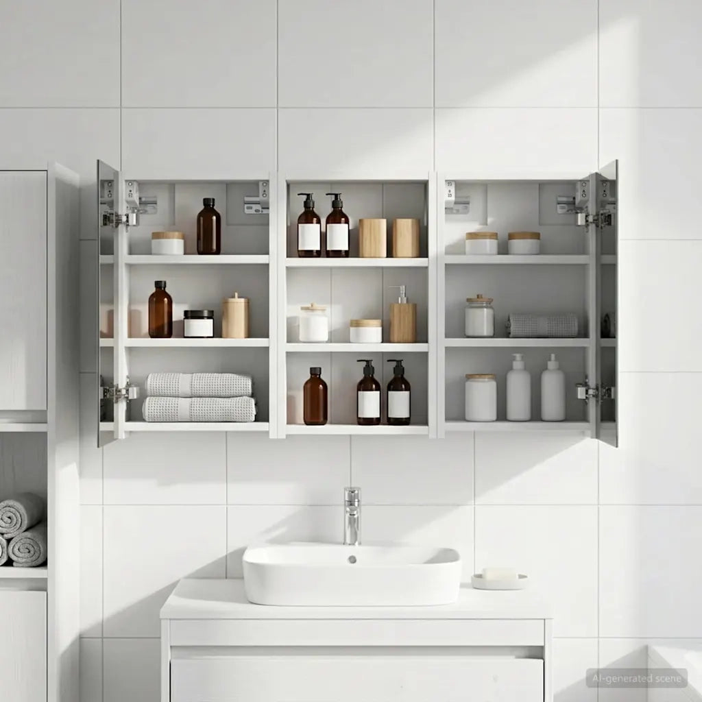 Set di Armadi da Bagno | Armadio da bagno con lo scaffale 3 pz 90 x 10,5 x 50 cm