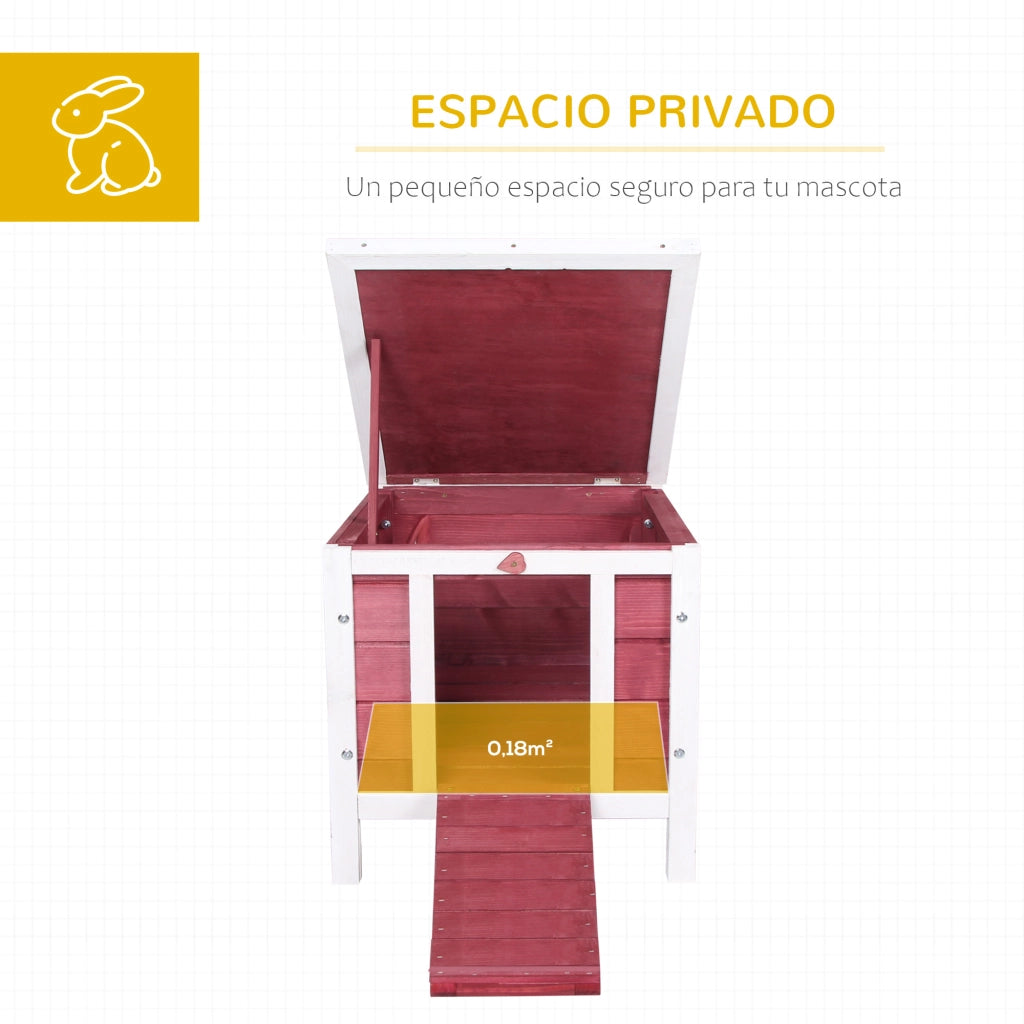 Casetta per Conigli in Legno da Giardino ¨C Zephmum ¨C Rosso 42x51x43 cm