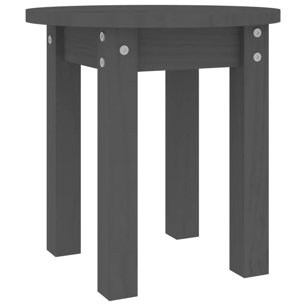 Tavolino da Salotto Grigio Ã˜ 35x35 cm in Legno Massello di Pino cod mxl 25437