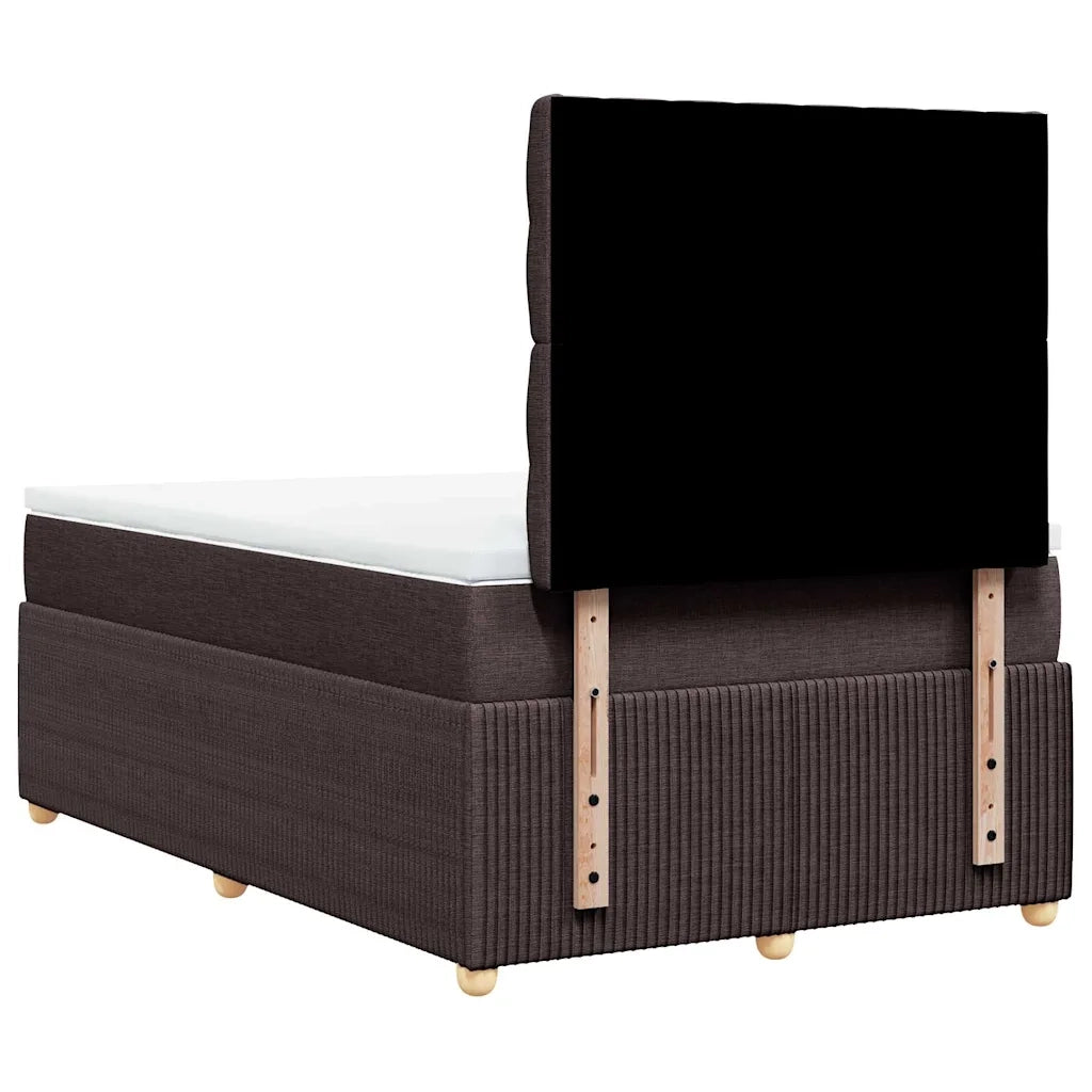Giroletto a Molle con Materasso Marrone Scuro 120x190cm Tessuto
