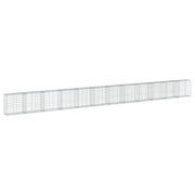 Gabbione recinto a gabbia muro di contenimento con coperchio 1200 x 50 x 100 cm ferro zincato argento 02_0040134