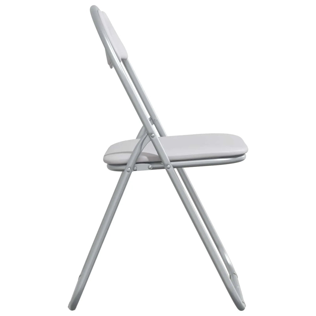 Sedia pieghevole 2 pcs Bianco e Grigio 48 x 43,5 x 81 cm