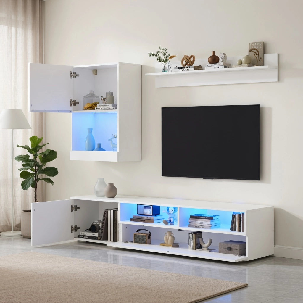 Cassettiera TV bianca in truciolare lunghezza 175 cm