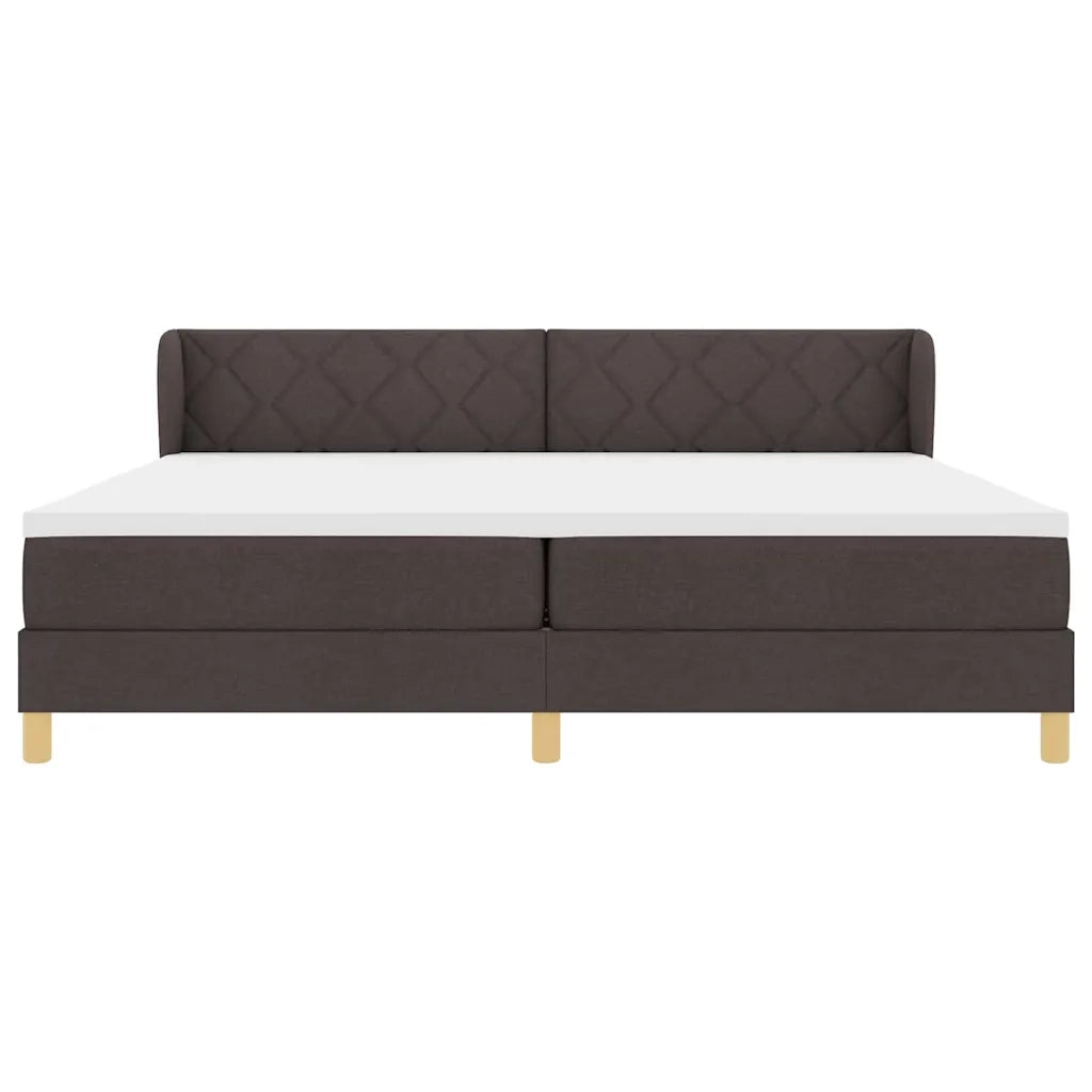 Letto a molle con materasso Marrone Scuro 200 x 200 cm Tessuto 3340300