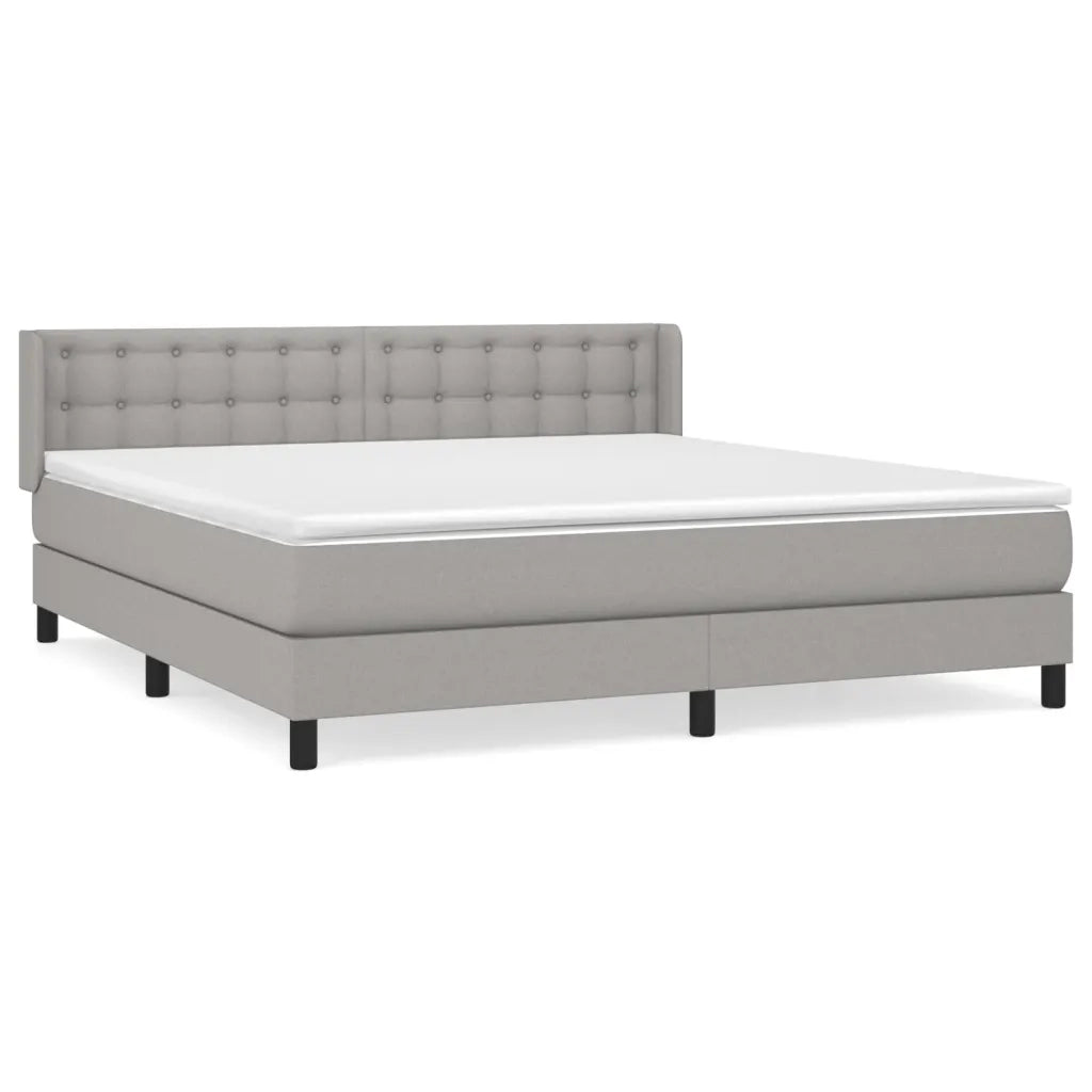 Giroletto a Molle con Materasso Grigio Chiaro160x200 cm Tessuto cod mxl 45566