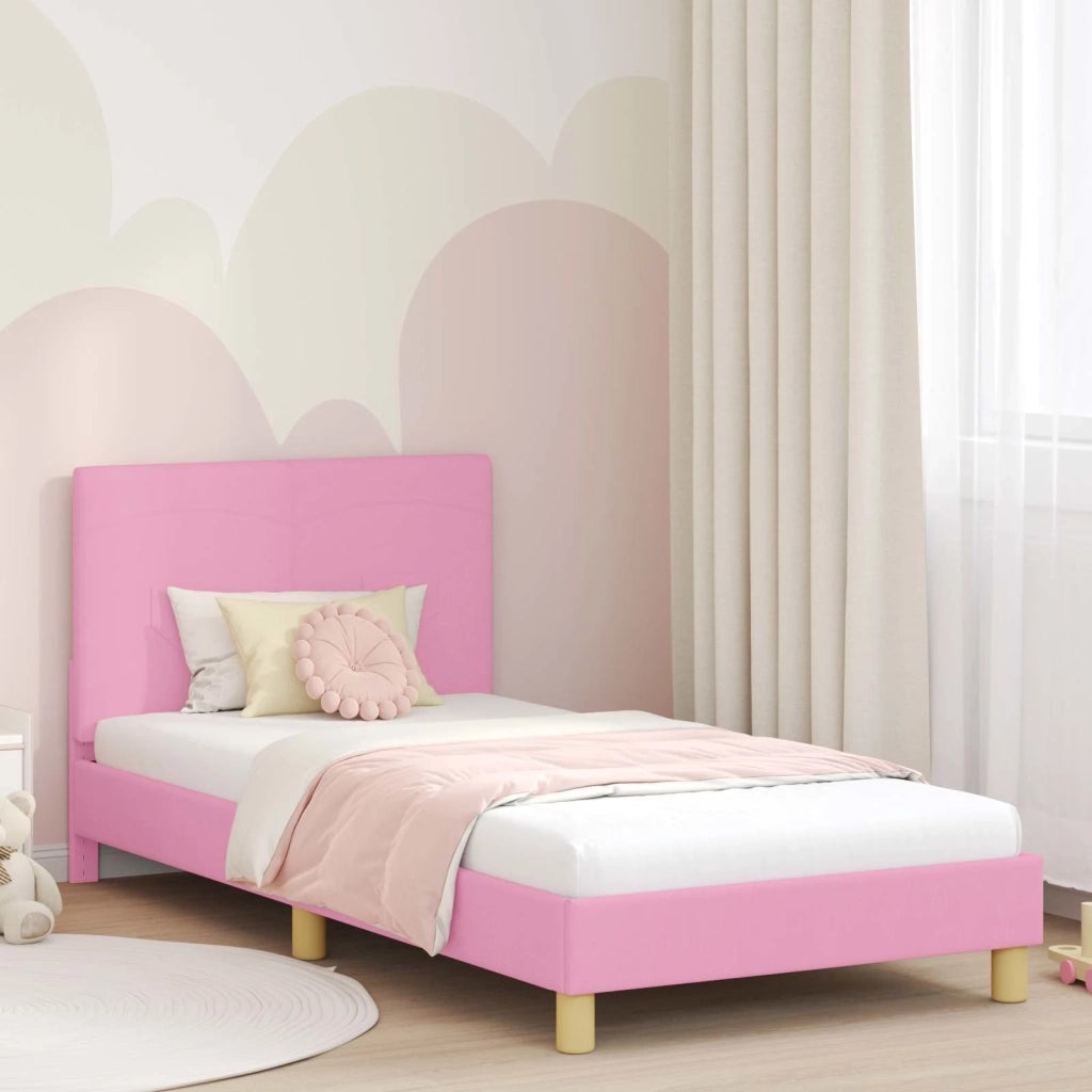Struttura letto bambini con testata-Giroletto per bambini Rosa 80 x 200 cm Tessuto 937954