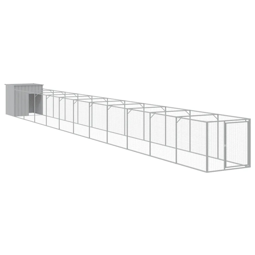 Casetta Cani Corsa Grigio Chiaro 110x1221x110cm Acciaio Zincatocod mxl 71416