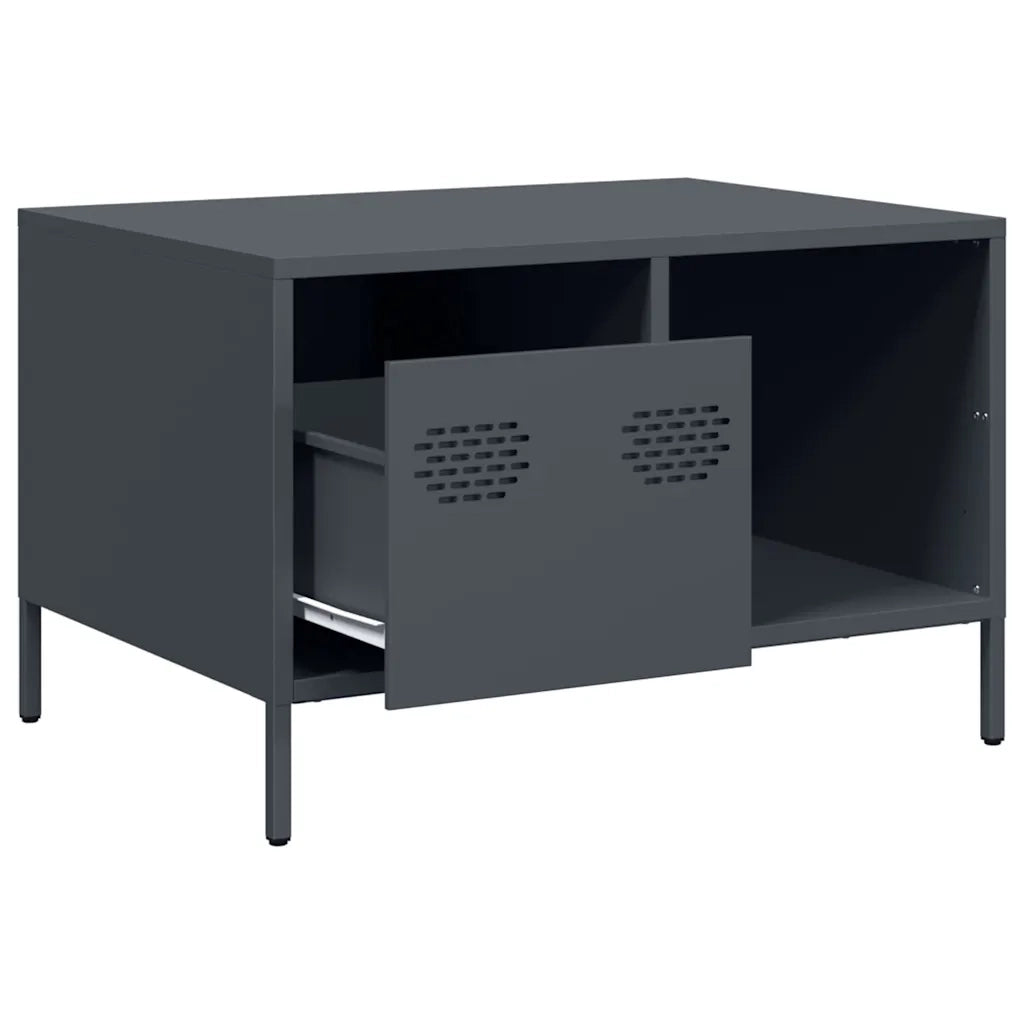 Tavolino Antracite 68,5x50x43,5 cm in Acciaio Laminato a Freddo 851282