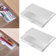 Scatole di ripostiglio per sotto scrivania, cassetti nascosti sotto scrivania, cassetti nascosti, organizzatore di cassetti per ufficio, cassetti adesivi, per uso domestico, per ufficio, 2 pezzi