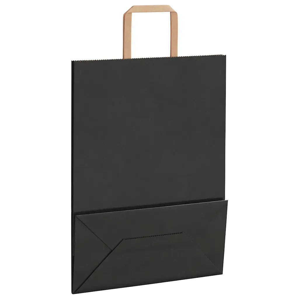 Sacchetti di Carta 250 pz con Manici Neri 26x12x35 cm 4101870