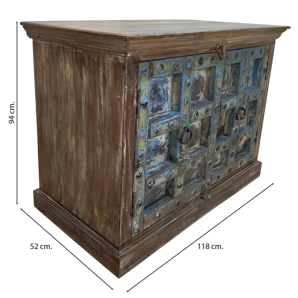 Credenza in legno artigianale 118x52x94h marrone