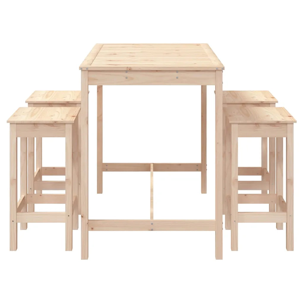 Set Bar da Giardino 5 pz | Set Salotto da Giardino in Legno Massello di Pino