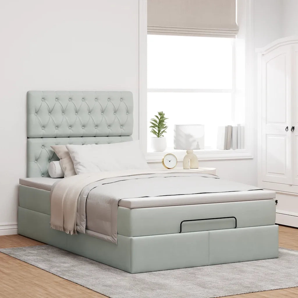 Struttura Letto Pouf con Materassi 120x190 cm Velluto 3313529