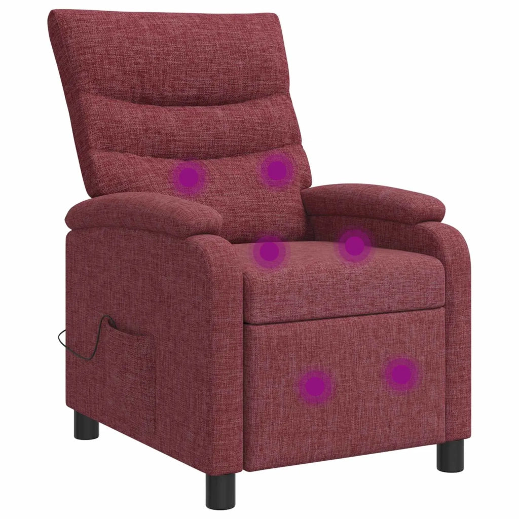 Divano Sedia-Poltrona Massaggiante Rosso Vino Tessuto 562744