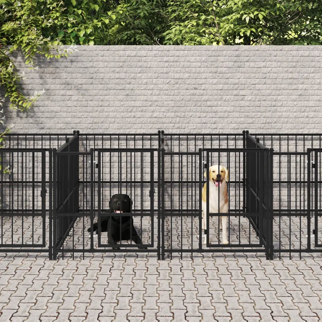 Gabbia per Cani da Esterno in Acciaio 16,89 mÂ²