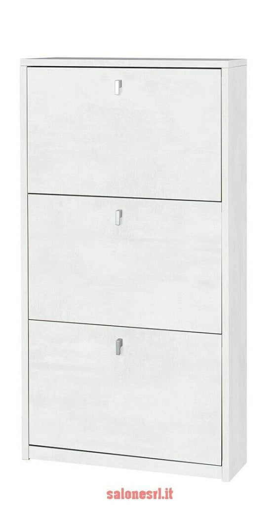 KIT MOBILE SCARPIERA 3 ANTE CON RIBALTA H117 L63 P18Cm FINITURA BIANCO OSSIDO SARMOG Sk553k
