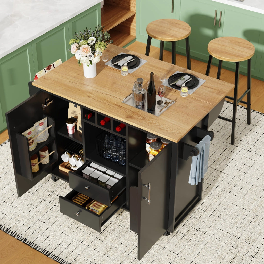 Sgabello da bar 2 pezzi con seduta effetto legno e due poggiapiedi, piedi regolabili e struttura in metallo nero 63 cm
