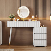 Tavolo da trucco con specchio LED e 5 cassetti
