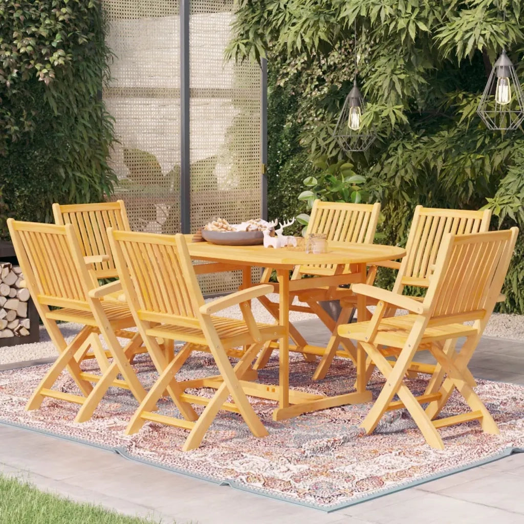 Set da Pranzo da Giardino 7 pz in Legno Massello di Teak cod mxl 74848