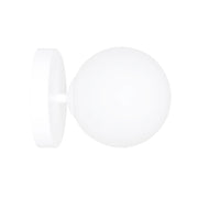 Applique 1 Luce Rama In Acciaio Bianco A Bracci E Sfera In Vetro Opalino