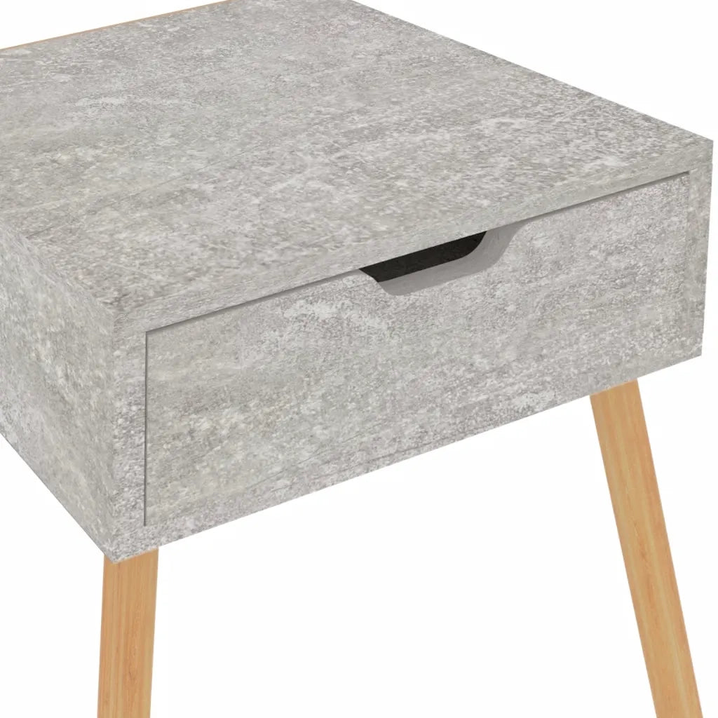 Comodini 2pz-Set di 2 Tavolino da notte Grigio Cemento 40x40x56 cm in Legno Multistrato