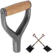 Manico a V per sostituzione in acciaio - impugnatura in legno di betulla - attrezzi da giardino - lunghezza 23 cm - larghezza 12 cm - zappa