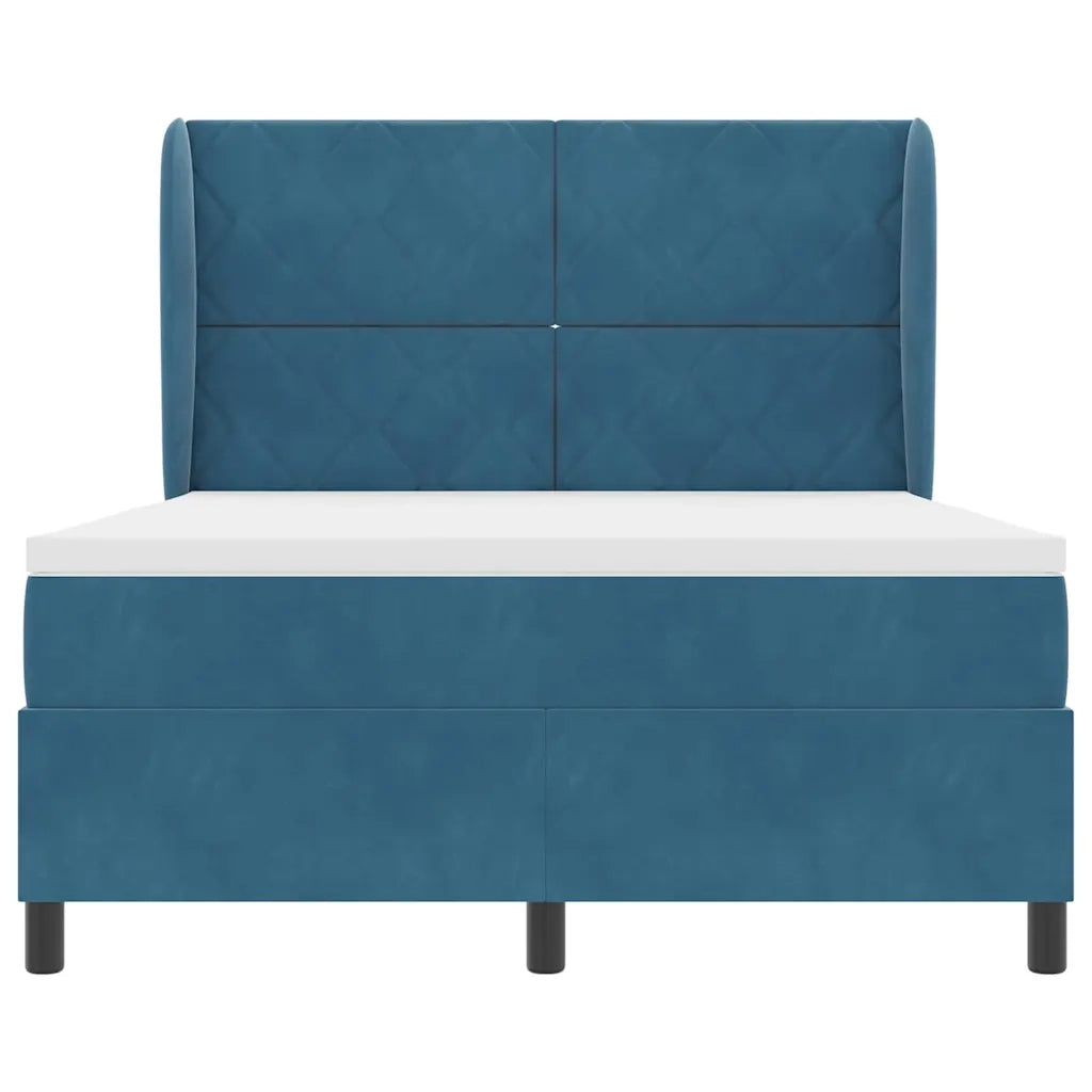 Letto a molle con materasso Blu Scuro 200 x 160 cm Velluto 3340992