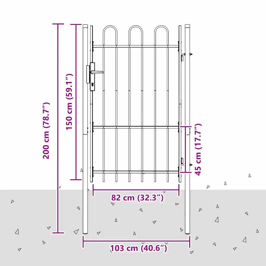 vidaXL Cancello per recinzione Grigio 100 x 150 cm