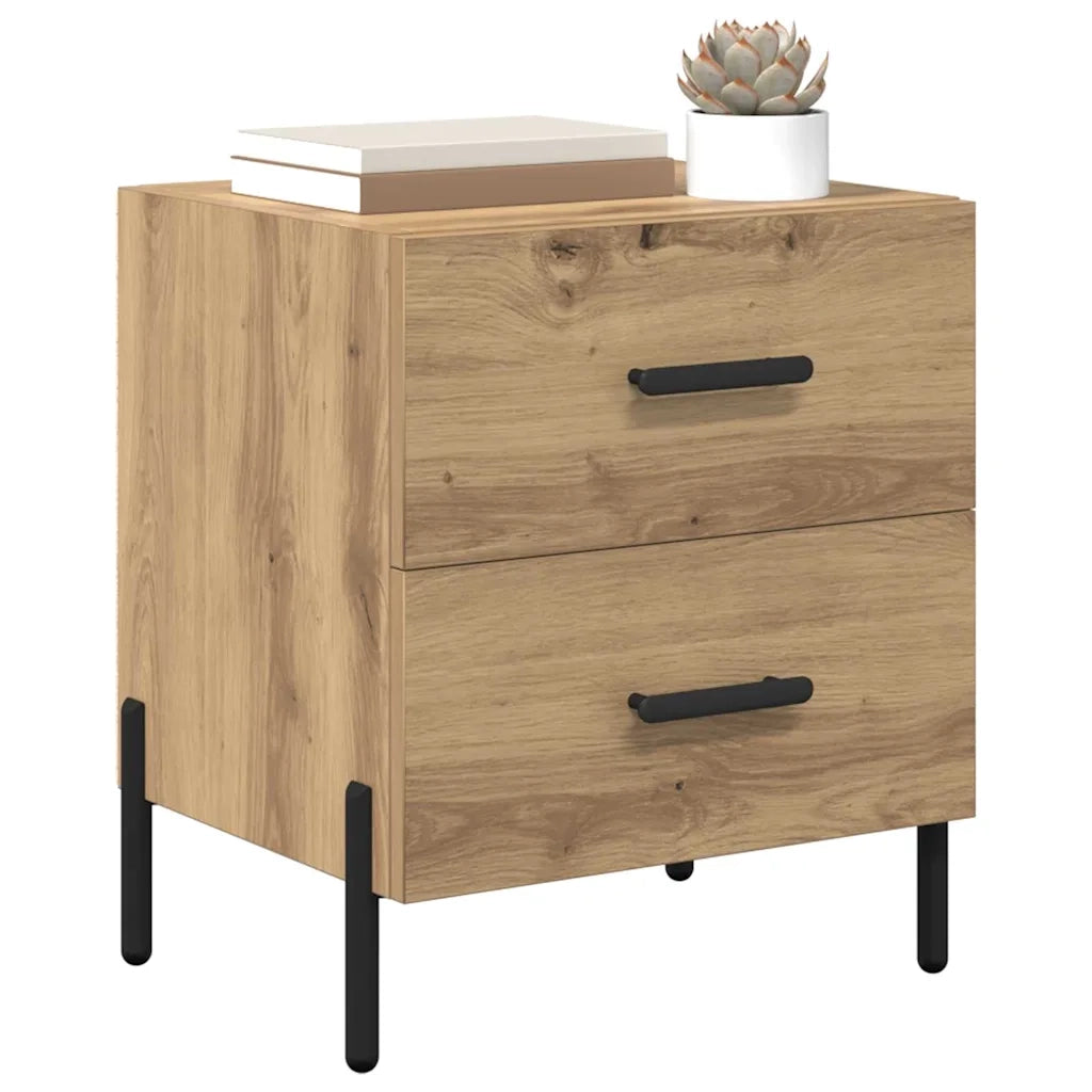 Armadio da Notte 2 pcs Rovere artigianale 40 x 35 x 47,5 cm