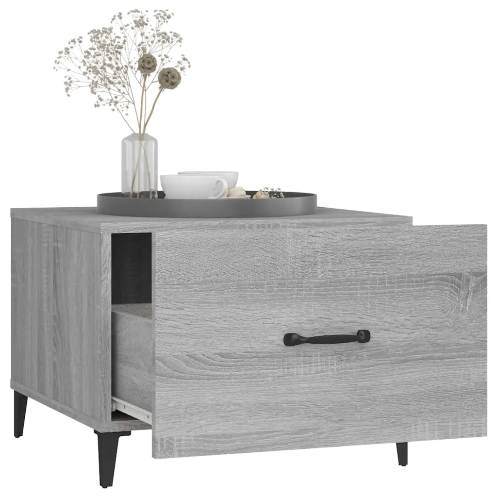Tavolini Salotto Gambe in Metallo 2pz Grigio Sonoma 50x50x40 cm 817540
