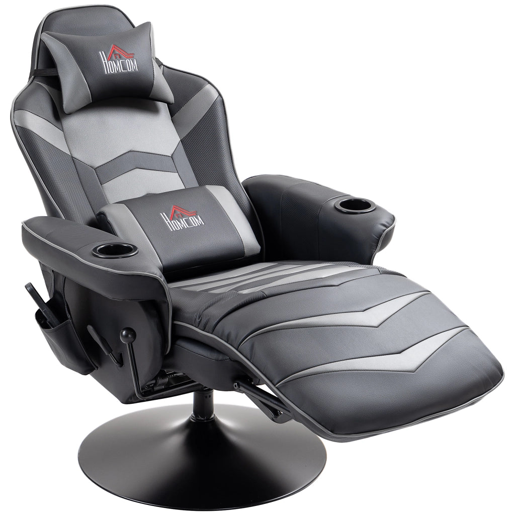 Poltrona Gaming Massaggiante Reclinabile ¨C Xylo ¨C Similpelle Grigio con Poggiapiedi