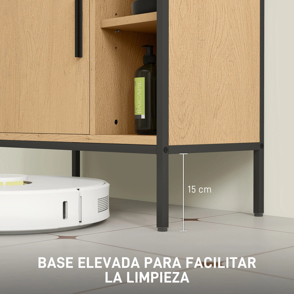 Mobiletto Sottolavabo con Anta e Ripiano Ajustabile ¨C Zephmum ¨C 60x30x59,5 cm Robe Bianco