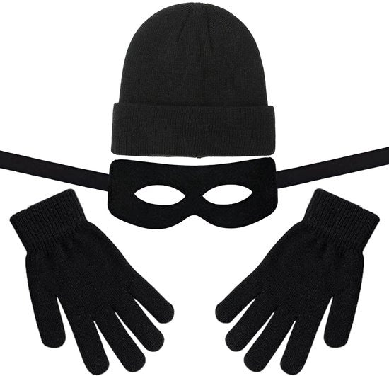 Costumi di carnevale/halloween - Muffe invernali - Occhiali da sole - Guanti - Abito da carnevale/halloween - Cinture regolabili - Costume da ladro