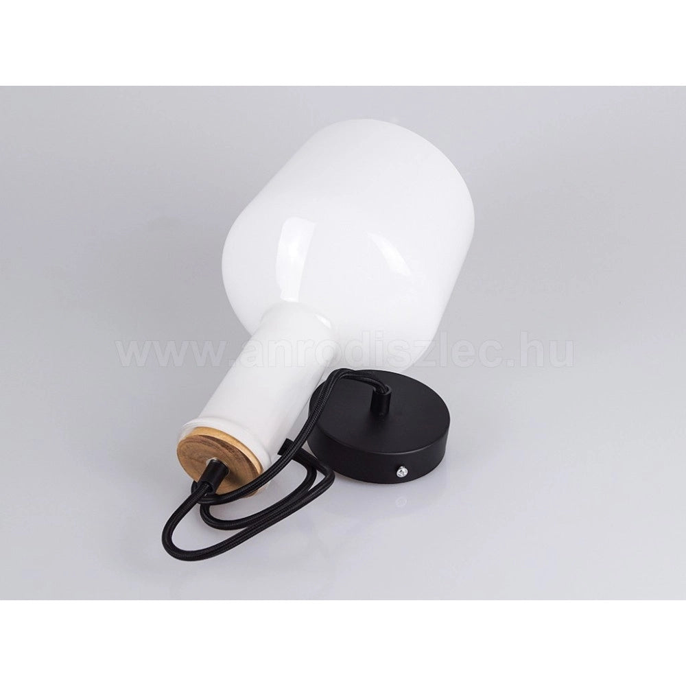 Trade Shop - Lampadario Pendente Lampada A Sospensione In Legno E Vetro Chiaro Moderno 7177 -