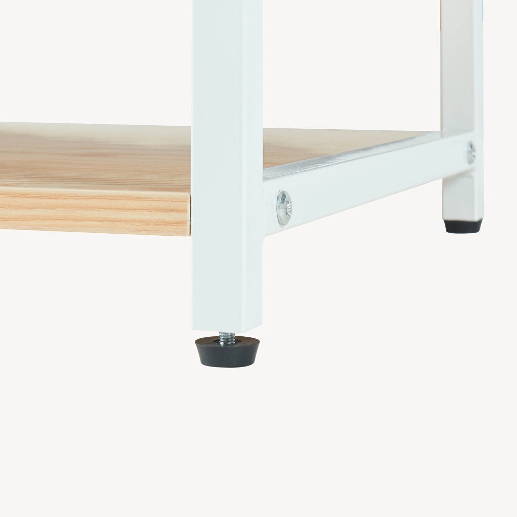 Organizzatore Guardaroba Larem Mobile Porta Abiti con Ripiani - Bianco / Effetto Rovere [en.casa]