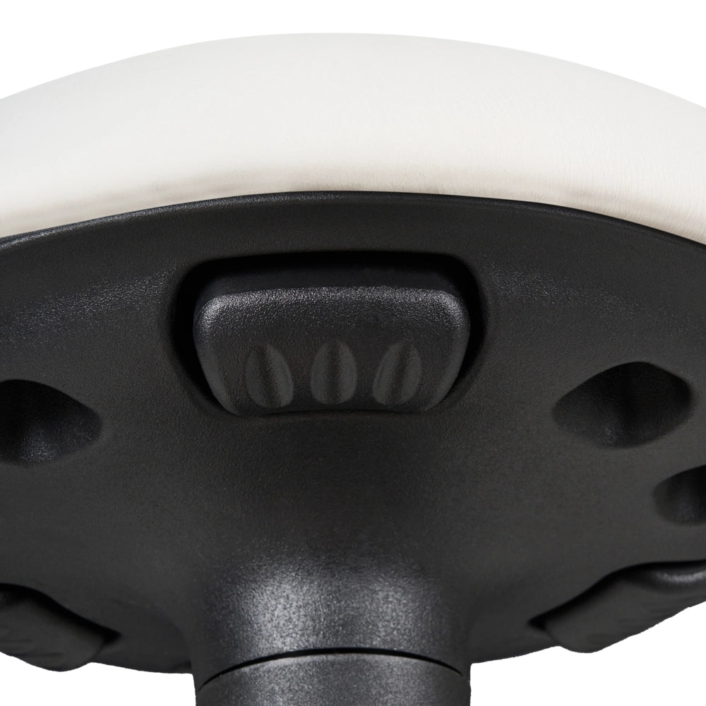 Sgabello in ecopelle bianco con struttura in metallo ad altezza regolabile mobili da ufficio