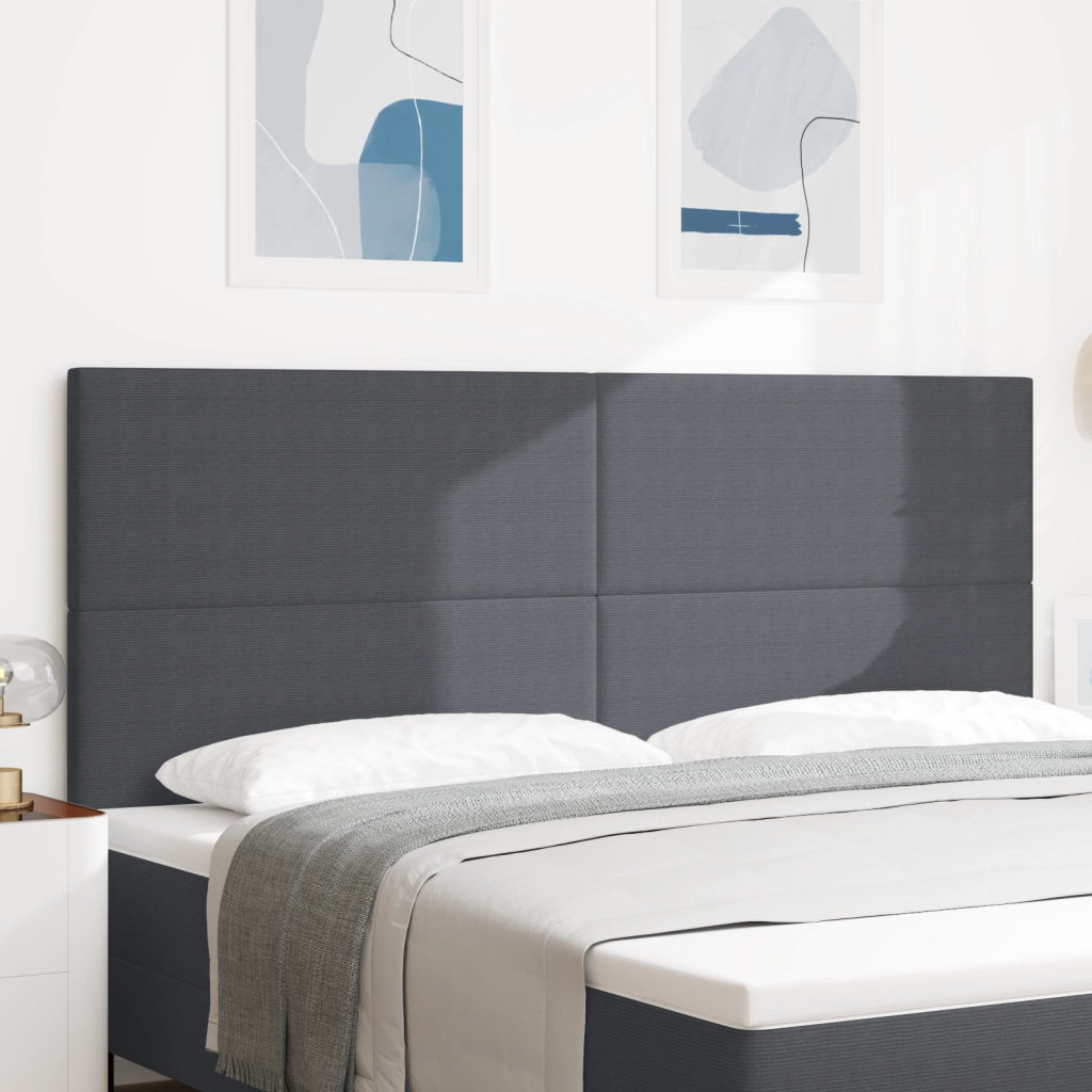 Testata LED  Grigia Scura 100 cm in Tessuto Corduroy