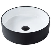 Lavabo da bagno in ceramica ⌀ 40 cm Bianco e nero finitura lucida stile glamour