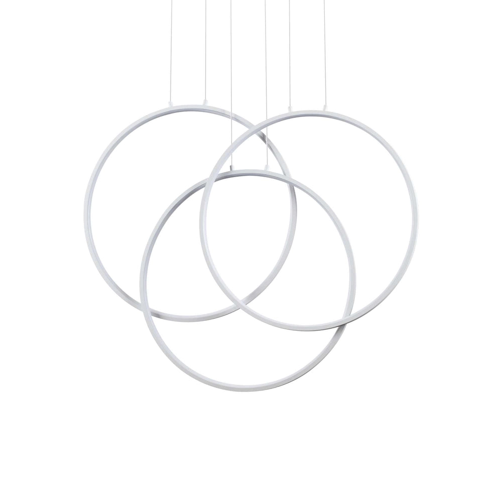 Sospensione Moderna Frame Alluminio Bianco Led 82W 3000K Luce Calda