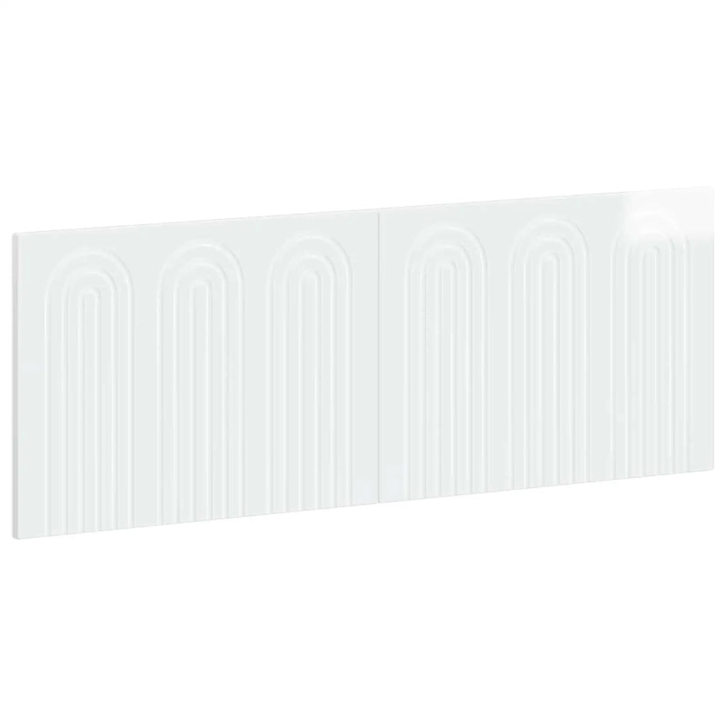 Testiera da Muro ALKMAAR Bianco Lucido Legno ingegnerizzato 896299